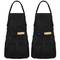 Delantal de camarero 62 x 74 cm negro con 2 bolsillos 2-pack