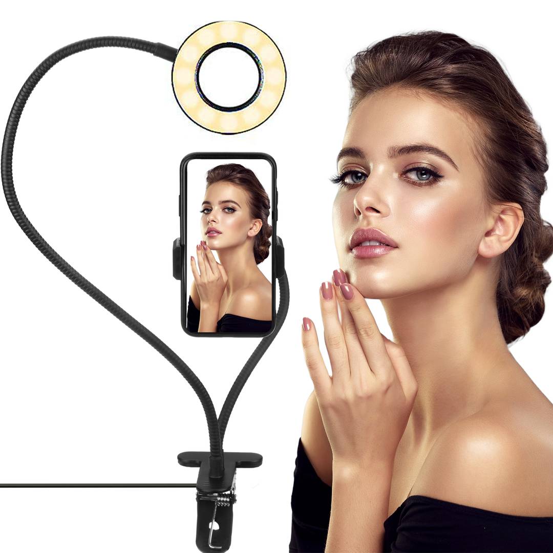 Suport per a mòbil amb anell LED circular 4,8 W 6500 K