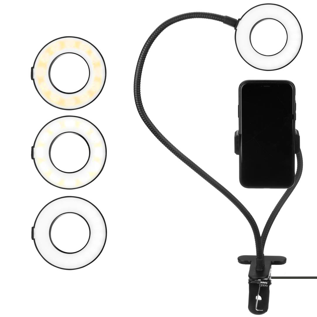 Suport per a mòbil amb anell LED circular 4,8 W 6500 K