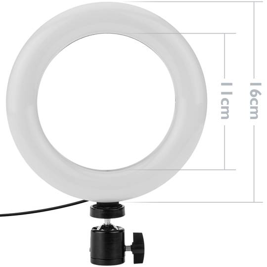 Okrągły pierścień LED 16 cm 9,6 W 6500 K.