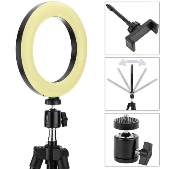 Okrągły pierścień LED 16 cm 9,6 W 6500 K.