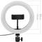 Anello LED circolare 20 cm 14,4 W 6500 K con supporto per cellulare