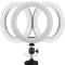 Anello LED circolare 20 cm 14,4 W 6500 K con supporto per cellulare