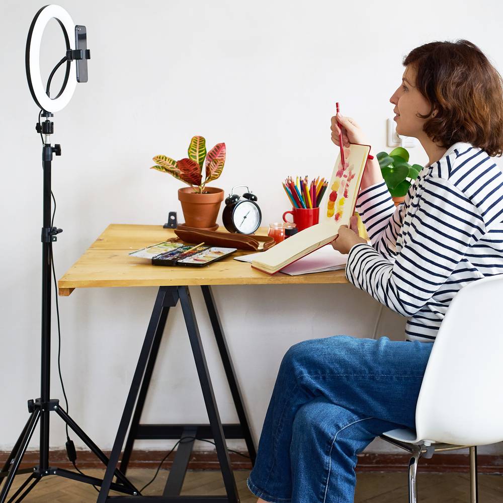 50 cm hohes rundes LED-Ringstativ