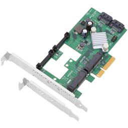 PCIe-kaart PCIexpress naar SATA3 SATAIII mSATA 2 SATA-poorten + 2 mSATA poort