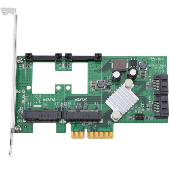 Tarjeta PCIe PCIexpress a SATA3 SATAIII de 2 puertos SATA + 2 puertos mSATA