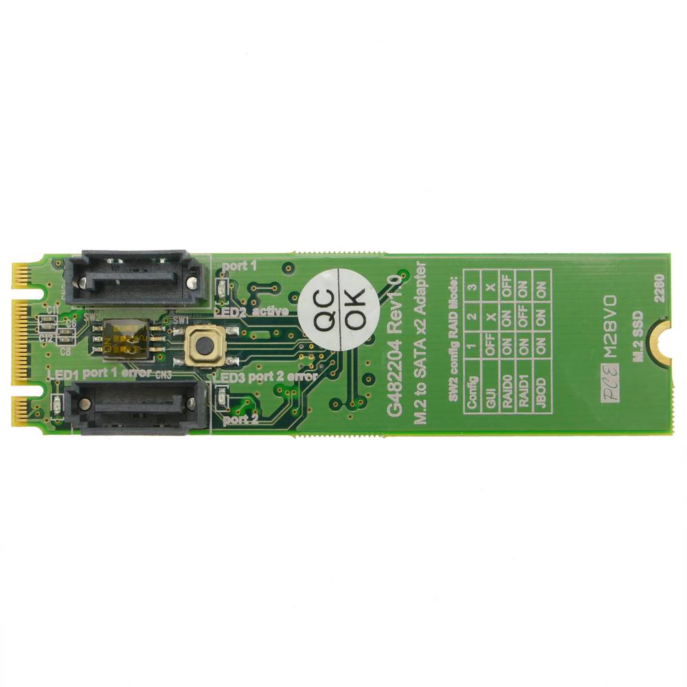 M.2 naar SATA 2 x 7-pins SSD-adapterkaart