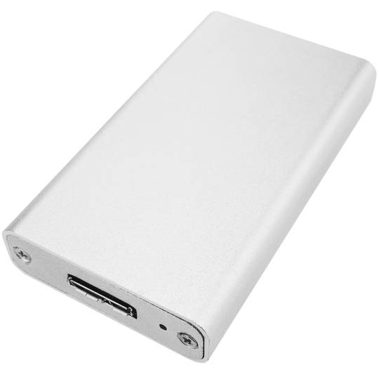 Silver outer case USB 3.0 to mSATA SSD 27mm