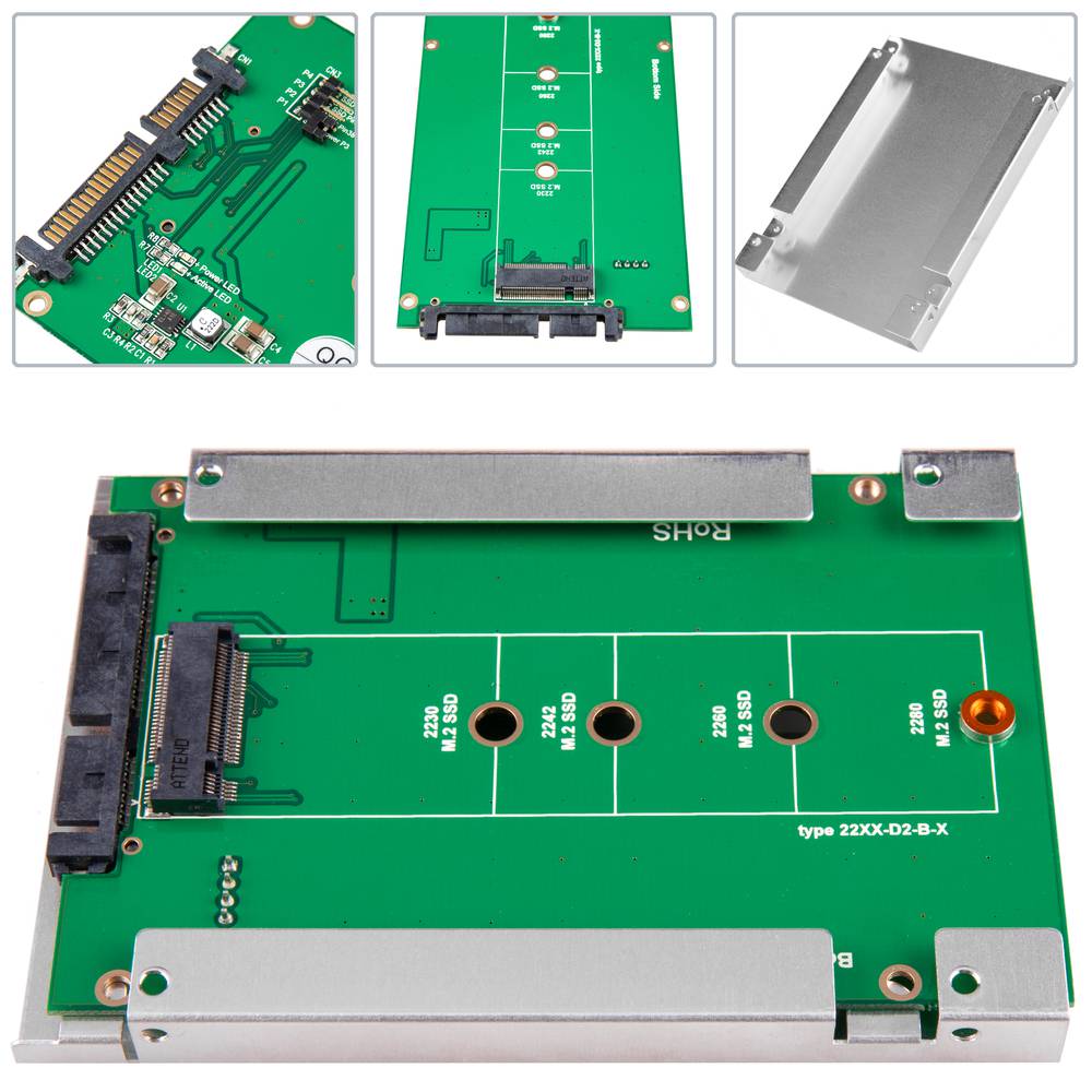 Adaptateur 2x SSD M.2 vers SATA 2,5' - Convertisseurs et adaptateurs pour  disques durs