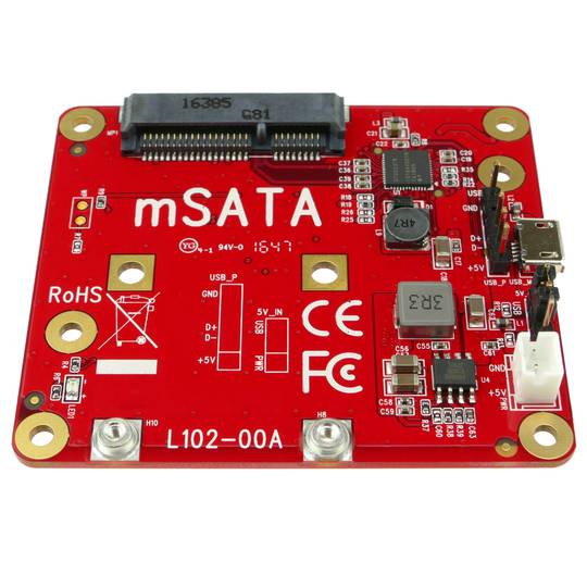 Adapter Raspberry Pi USB to mSATA 15+7 pin