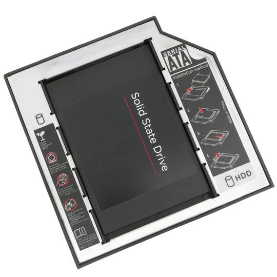 Adaptador de disco óptico ODD CD DVD a disco duro SATA 2.5 para ordenador  portátil 12.7mm - Cablematic
