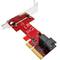 Carte PCIe miniSAS HD 36P 4X pour U.2 PCIe NVMe SSD