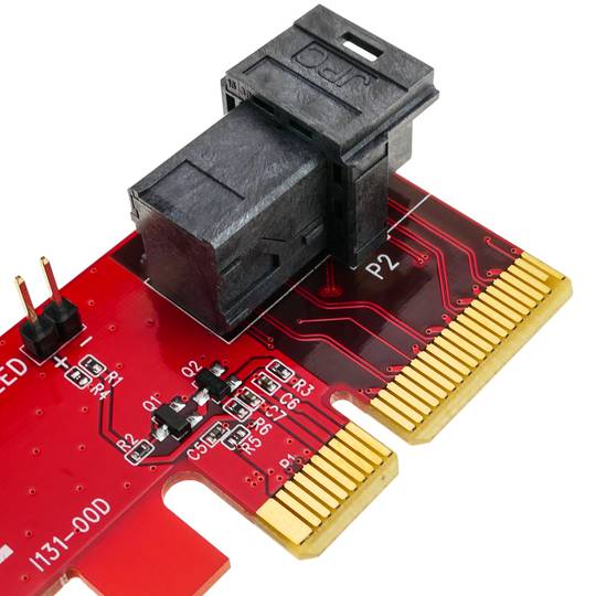 Carte PCIe miniSAS HD 36P 4X pour U.2 PCIe NVMe SSD