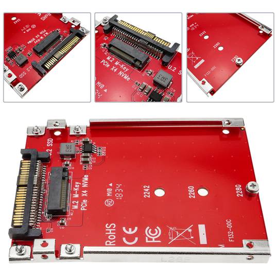 U2M2E125 PCIe M.2 Drive to U.2 SFF-8639 M.2 to U.2 Adapter Host Adapter for M.2 PCIe NVMe SSDs M2 SSD Converter
