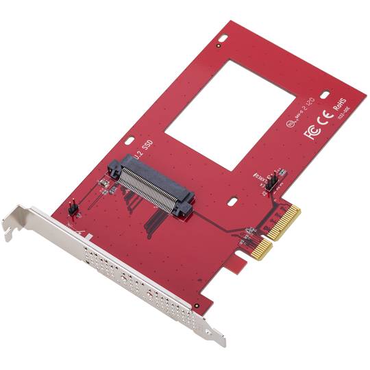 Carte adaptateur PCIe vers NVMe 2.5 U.2 SSD 4X - Cablematic