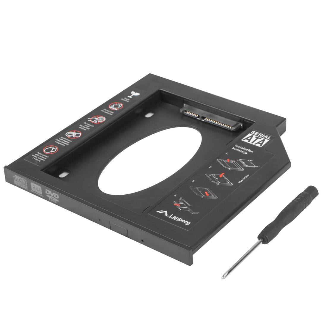 Adaptador de disco duro de Lanberg de 2,5 pulgadas para bahias de 5,25 pulgadas 7mm