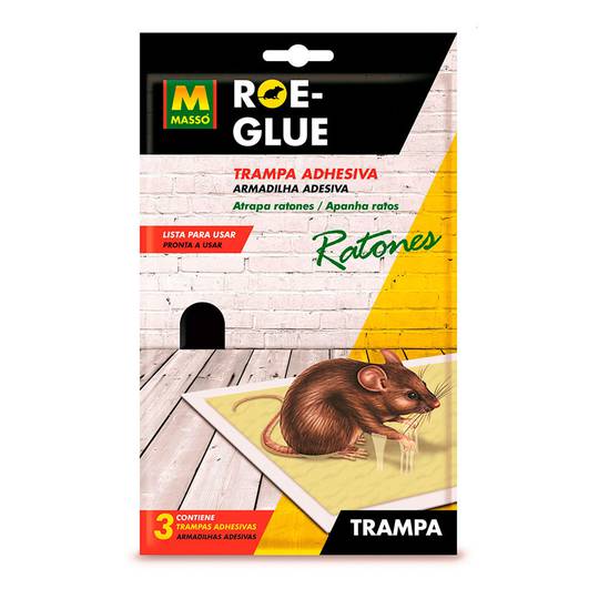 Pack de 3 unidades de trampa adhesiva para ratones Massó