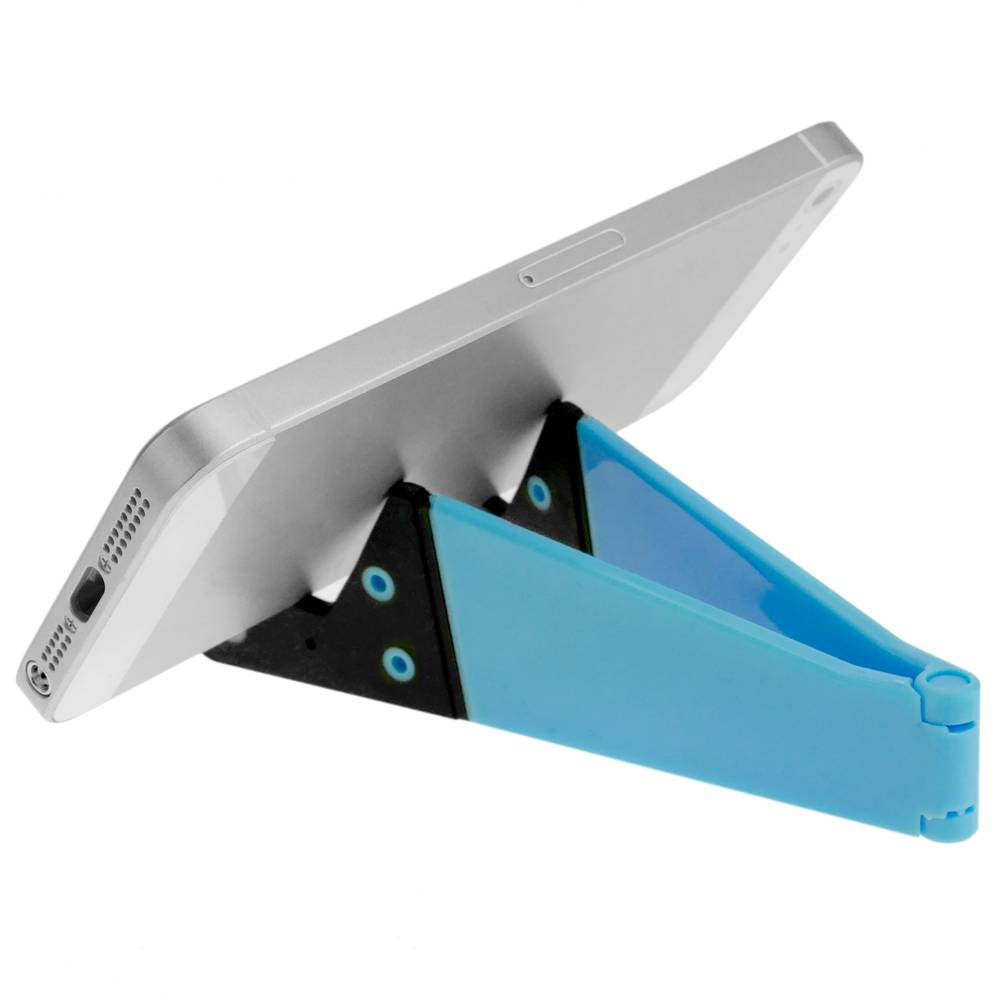 Wsparcie dla telefonu komórkowego i tabletu. Peana błękitne składane i przenośne