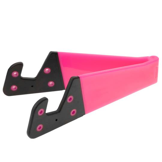 Support pour téléphone mobile et tablette. Base fuchsia portable et pliable