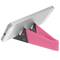 Support pour téléphone mobile et tablette. Base fuchsia portable et pliable