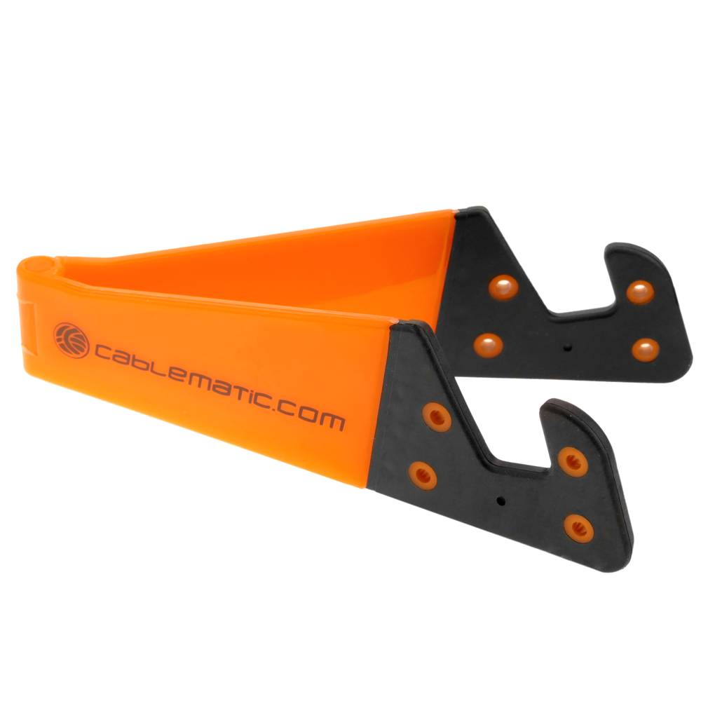 Support pour téléphone mobile et tablette. Pliant orange et base portable