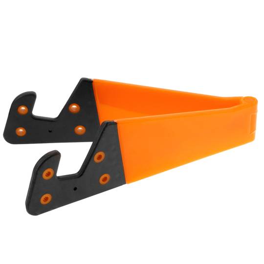 Support pour téléphone mobile et tablette. Pliant orange et base portable
