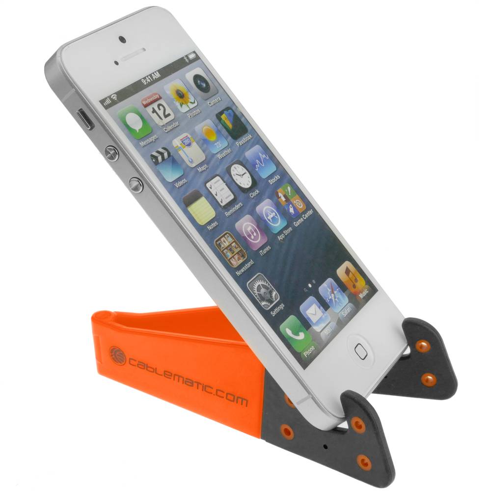 Unterstutzung Fur Mobiltelefon Und Tablet Orange Faltbare Und Tragbare Basis Cablematic