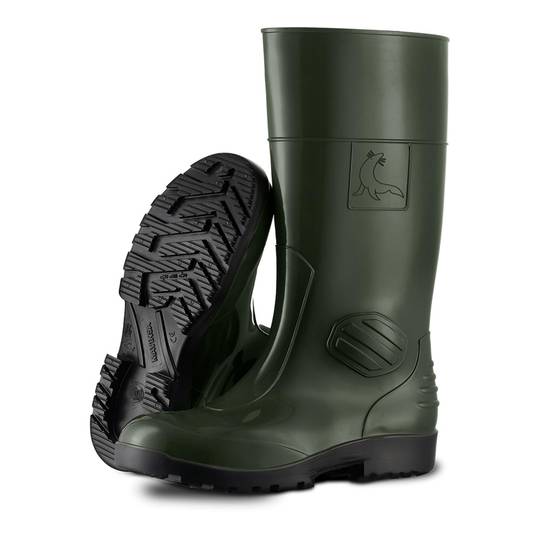 Botte de sécurité haute canne S5 SRC taille 42 en vert et noir de Mavinsa