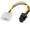 Lanberg CA-HD6P-10CU-0015 Stromkabel 2x MOLEX 3 Pin Buchse auf PCI-E 6 Pin Stecker BTX PSU 15cm Gelb Schwarz