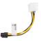 Lanberg CA-HD6P-10CU-0015 Stromkabel 2x MOLEX 3 Pin Buchse auf PCI-E 6 Pin Stecker BTX PSU 15cm Gelb Schwarz