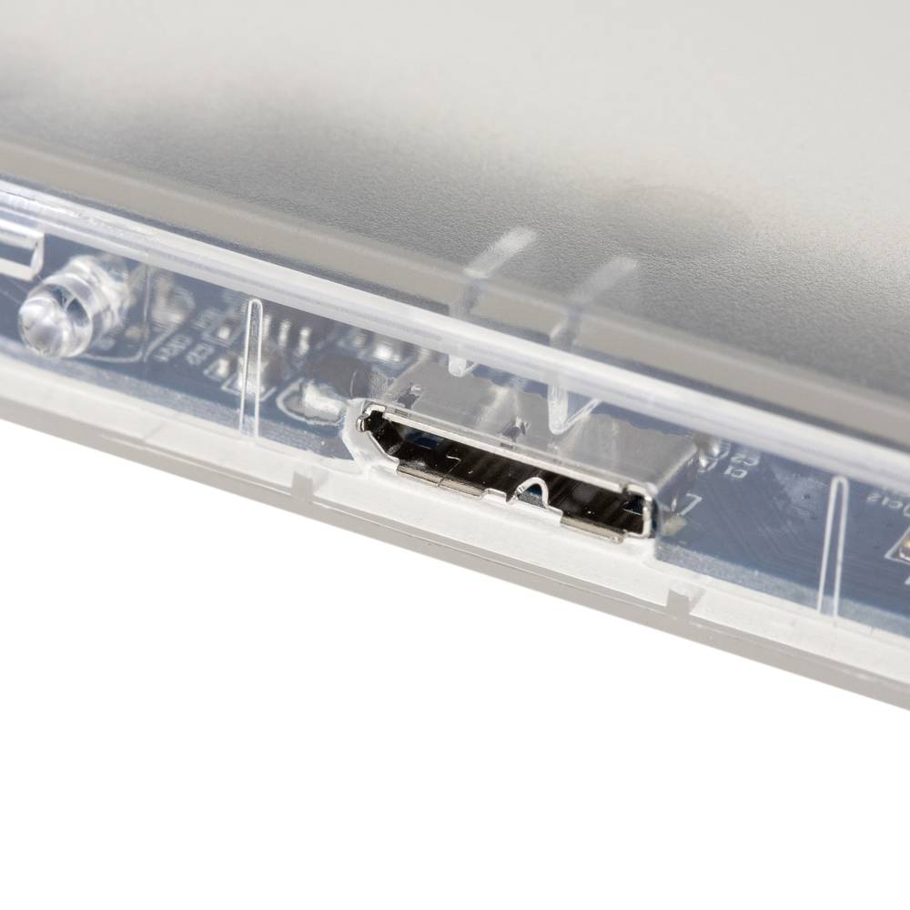 Gabinete externo transparente para disco rígido de 2,5