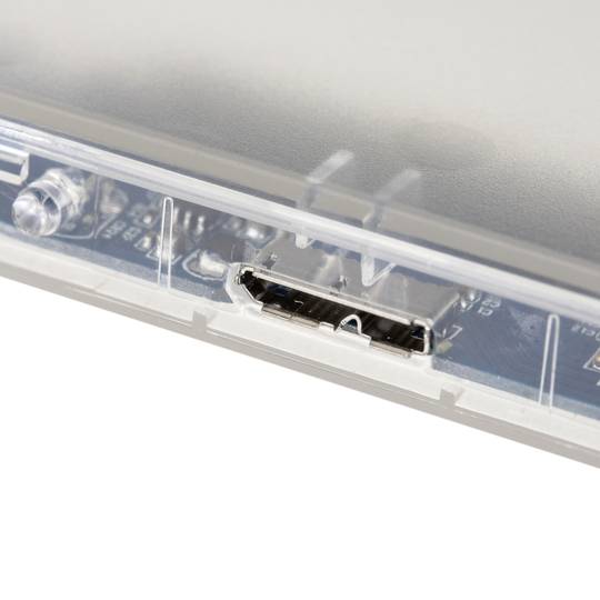 Gabinete externo transparente para disco rígido de 2,5