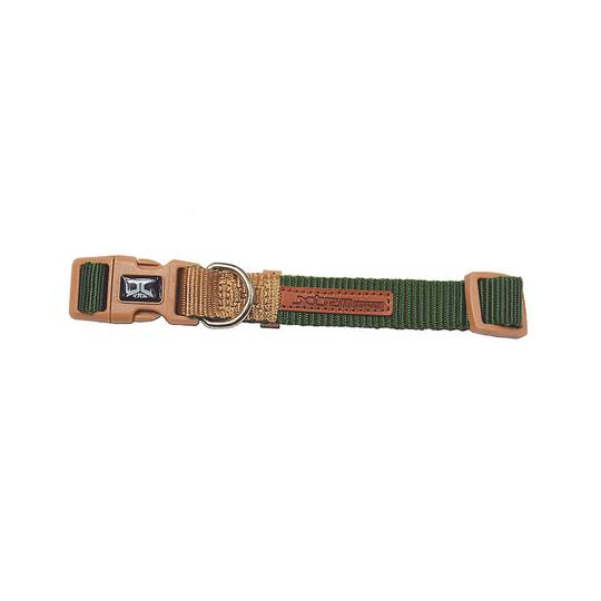 Coleira de nylon com anel metálico de 48 a 66x2,5 cm cor verde-bege Nayeco