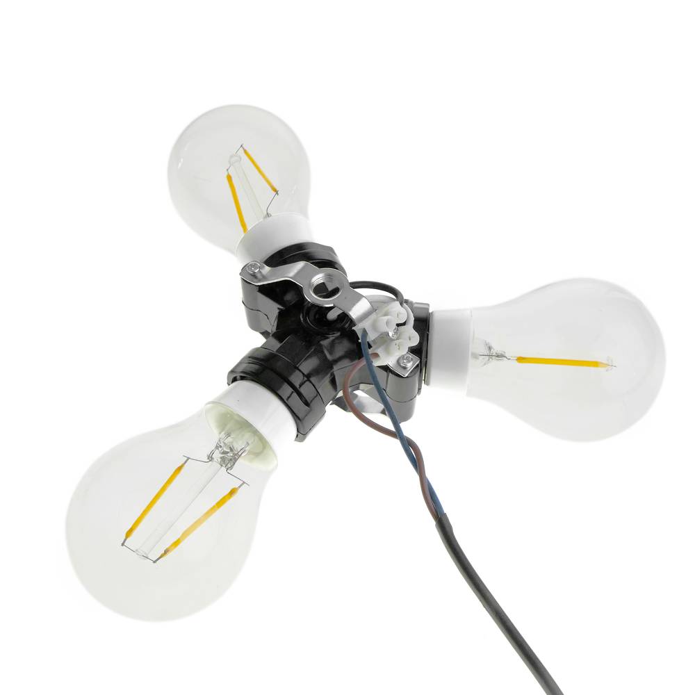 Supports multiples de lampe pour 3 ampoules E27 - Cablematic