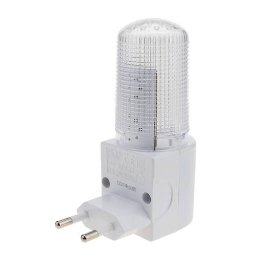Lampka nocna LED z przeźroczystą wtyczką 1W typu 230VAC