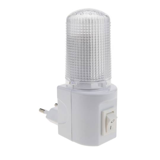 Lampka nocna LED z przeźroczystą wtyczką 1W typu 230VAC