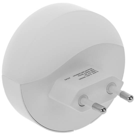 Lampada pilota notturna a LED rotonda da collegare con sensore crepuscolare 230VAC e 2 x USB