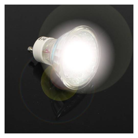 230VAC Lâmpada LED 1.5W GU10 dicróica 15 ° dia 50 milimetros