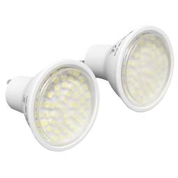 GU10 SMD Lâmpada LED 3.5W 230V luz quente 120 ° 2x1 50 milímetros