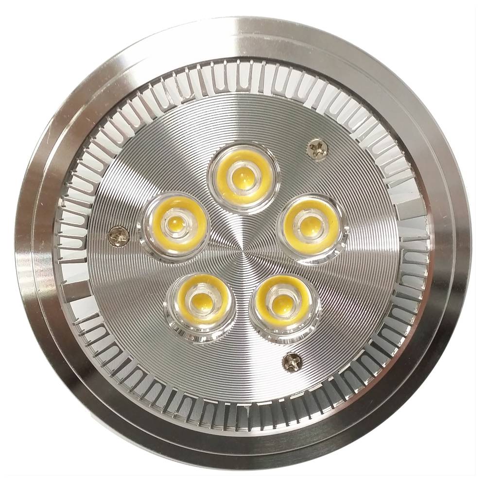 Faretto a incasso a LED AR111 G53 5W 95mm argento bianco caldo 3000K