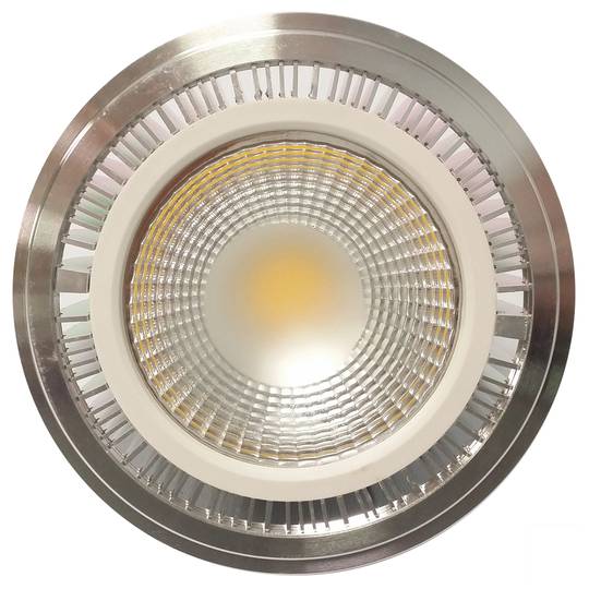 Faretto da incasso LED-COB AR111 G53 15W 95mm argento bianco caldo 3000K
