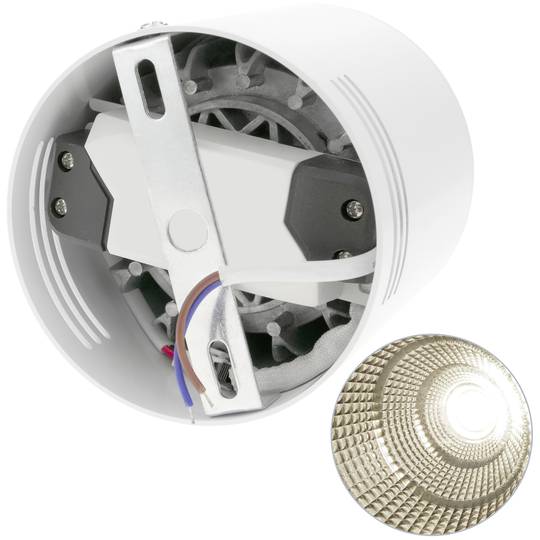 Reflektor LED COB lampa 7W 220VAC 3000K biała 75mm