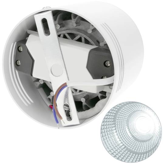 Foco LED de superfície Lâmpada COB 7W 220VAC 6000K branco 75mm