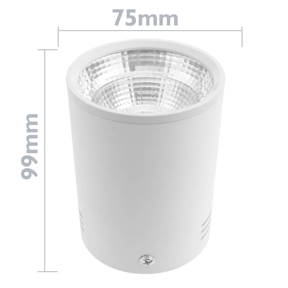 Foco LED de superfície Lâmpada COB 7W 220VAC 6000K branco 75mm