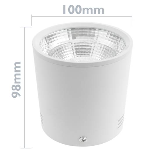 Spot à LED de surface Lampe foyer COB 12W 220VAC 3000K blanc 100mm
