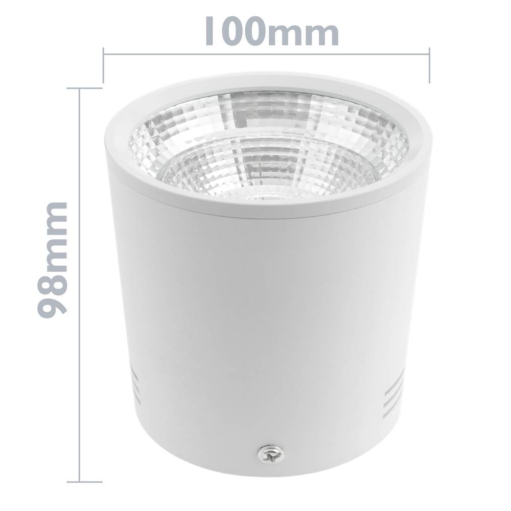 Focus LED de superfície Llum COB 12W 220VAC 6000K blanca 100mm