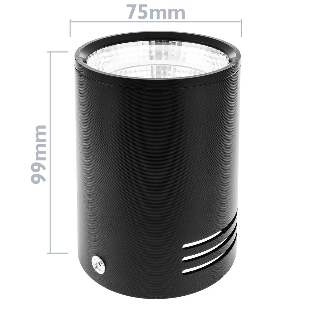 Spot à LED de surface Lampe foyer COB 5W 220VAC 3000K noir 75mm
