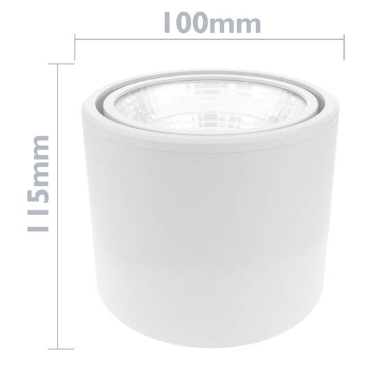 Focus LED de superfície Llum COB 12W 220VAC 6000K blanca 115mm