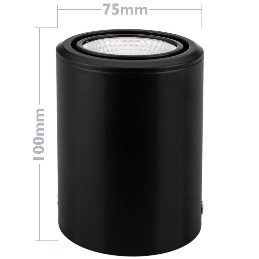 LED-spot COB-lamp 5W 220VAC 3000K zwart 75 mm richtbaar