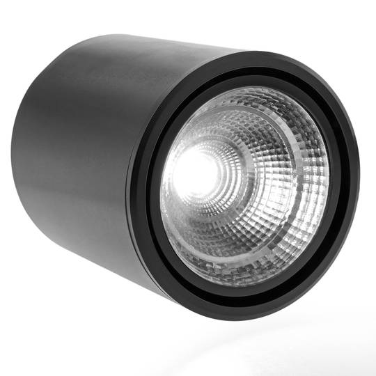 Foco LED de superficie Lámpara COB 5W 220VAC 6000K negra 90mm